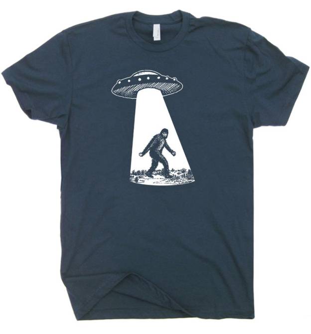 Alien Bigfoot UFO Abduction T-Shirt