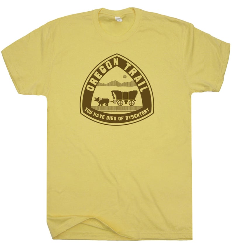 Oregon Trail T-shirt, You Died of Dysentery T-shirt, Funny Geek Shirt 80s Retro Video Games