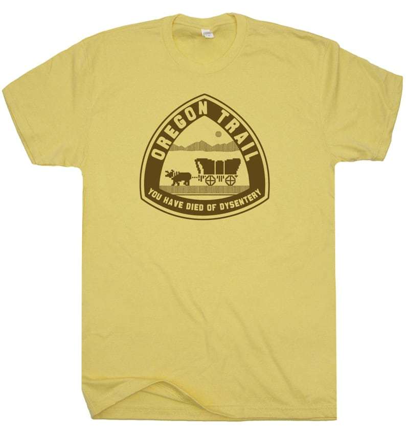 Oregon Trail T-shirt, You Died of Dysentery T-shirt, Funny Geek Shirt 80s Retro Video Games