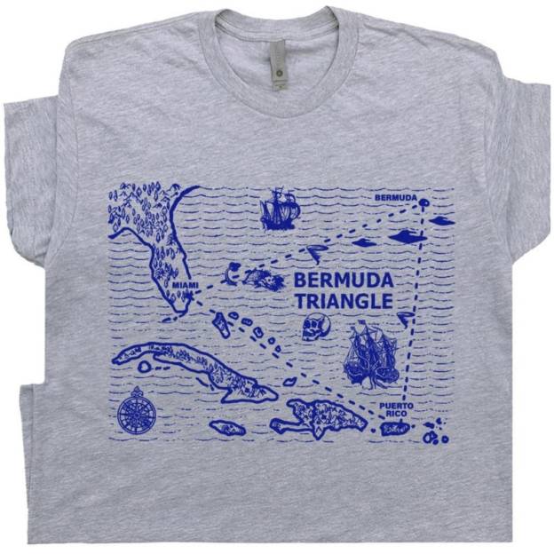 Bermuda Triangle T Shirt Caribbean Shirt For Men Women Kids Cool UFO Shirt Alien Abduction Tee Vintage Sailing Shirts Bermuda Shirt Area 51