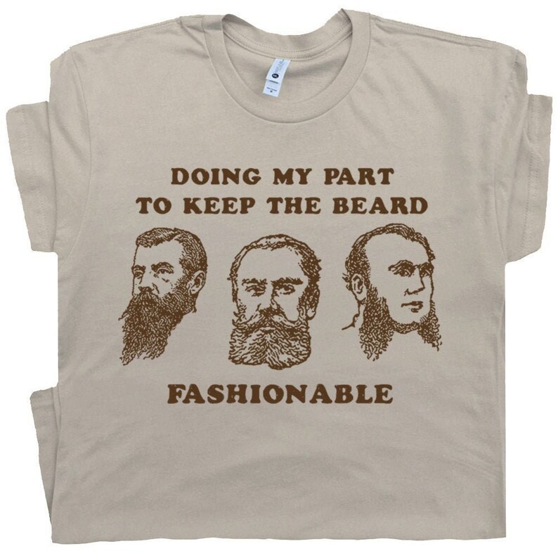 Mens funny beard shirts retro hipster barbershop t shirts beard pun hu