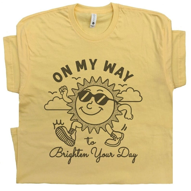 Retro sunshine shirts, brighten up your day, funny t-shirts, cute graphic shirts, for men and women