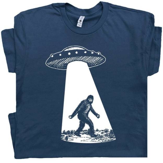 Alien Bigfoot UFO Abduction T-Shirt