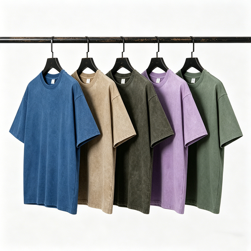 Solid Color Retro Washed T-Shirt