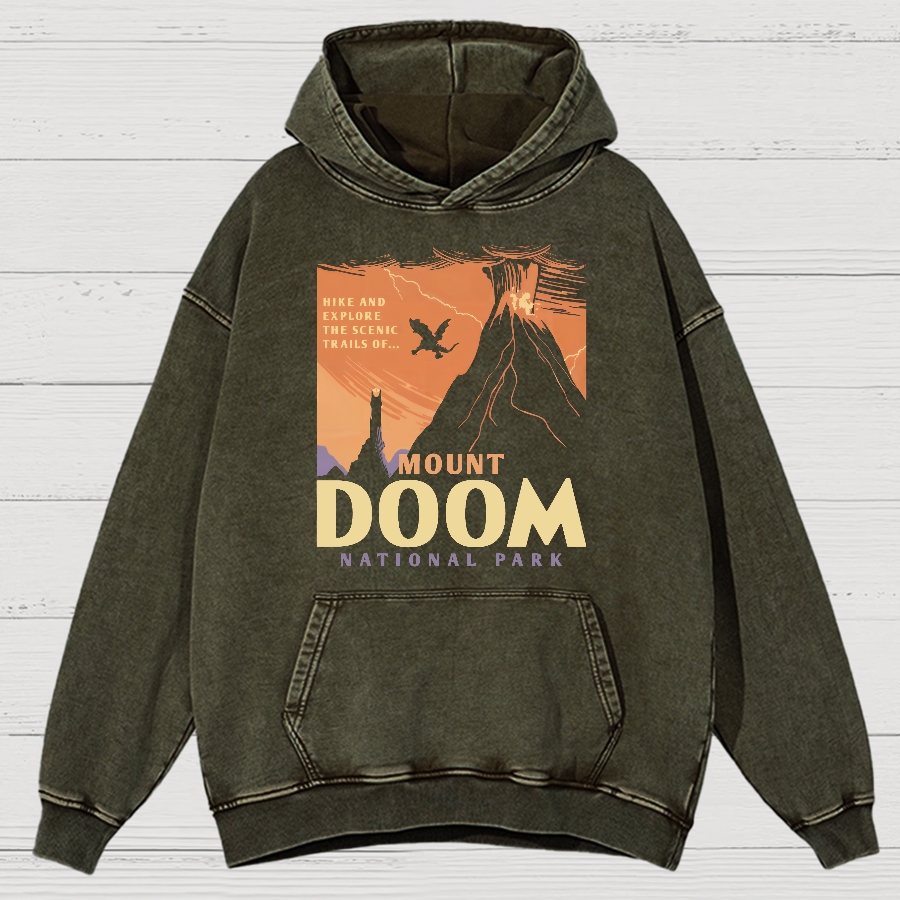 Mount Doom National Park Vintage Distressed Hoodie