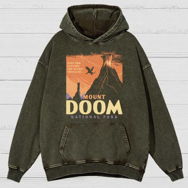 Mount Doom National Park Vintage Distressed Hoodie