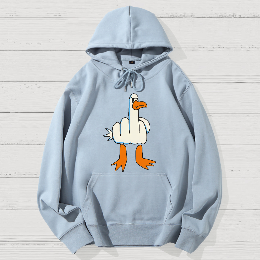 Rude Seagull Design Funny Geek Cotton Hoodie