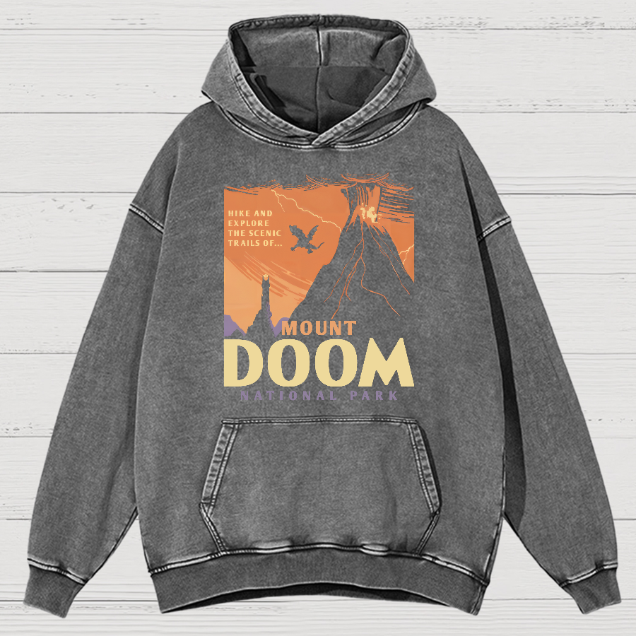 Mount Doom National Park Vintage Distressed Hoodie