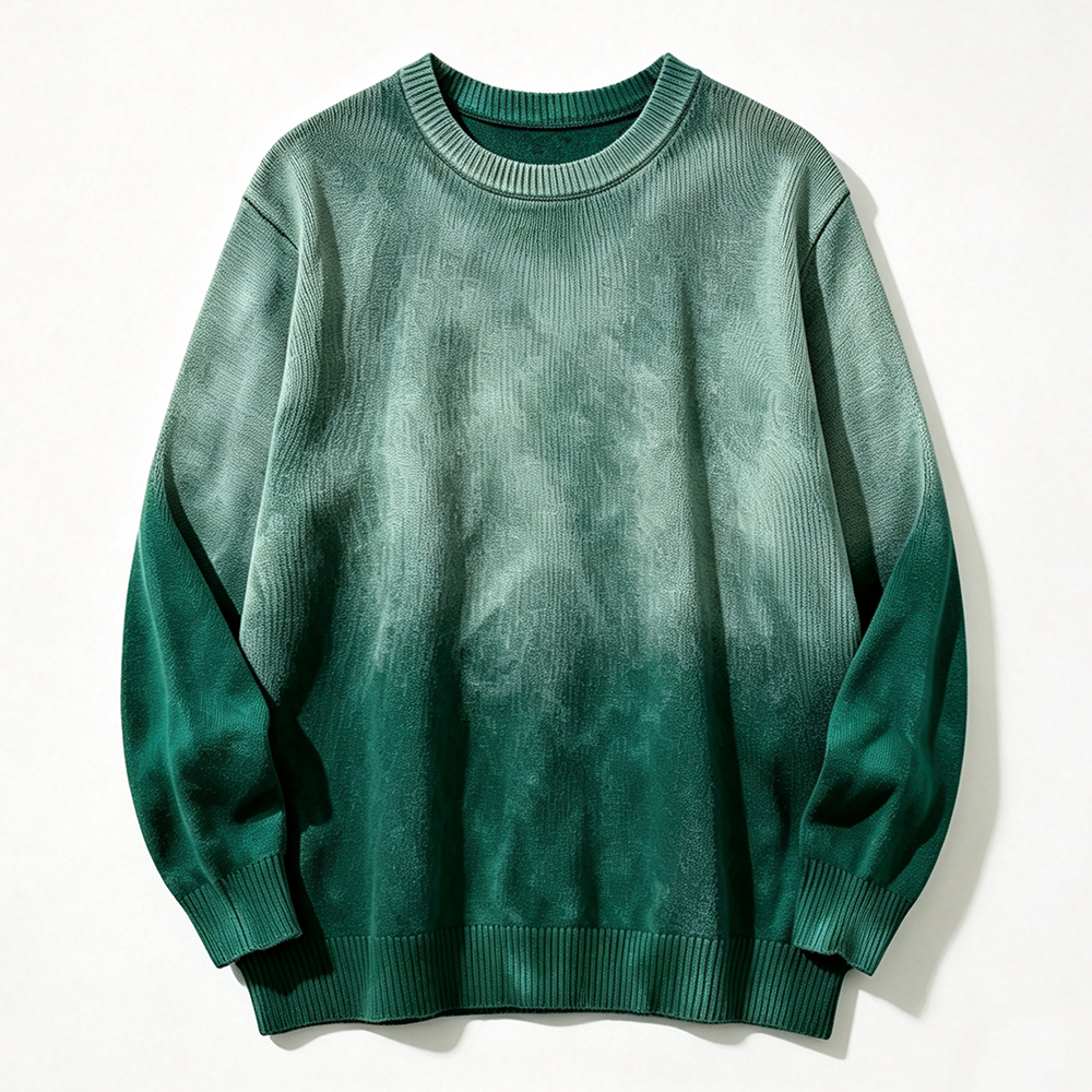 Gradient Tie Dye Knit Pullover Sweater