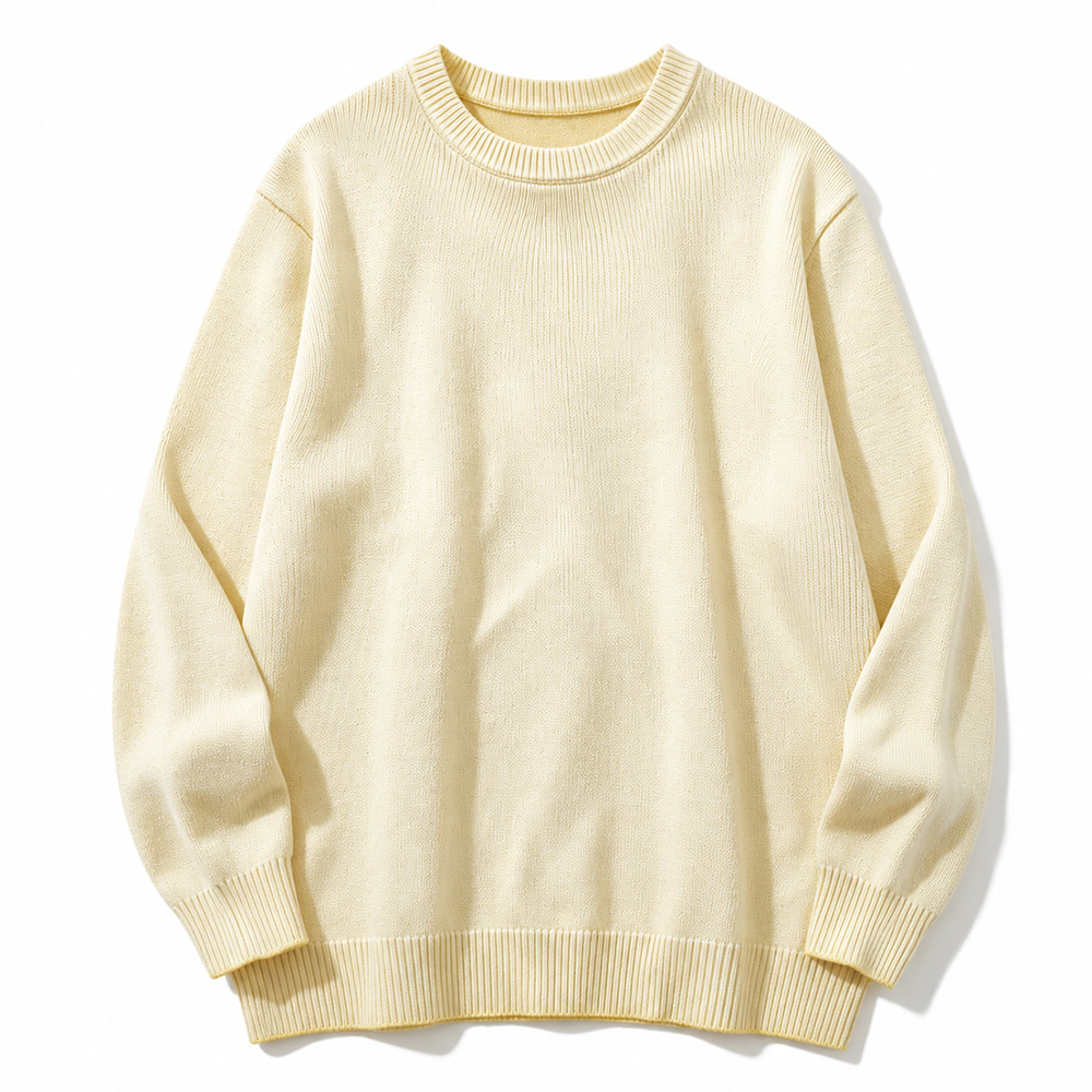 Retro Classic Gradient Loose Casual Crew Neck Long Sleeve Sweater