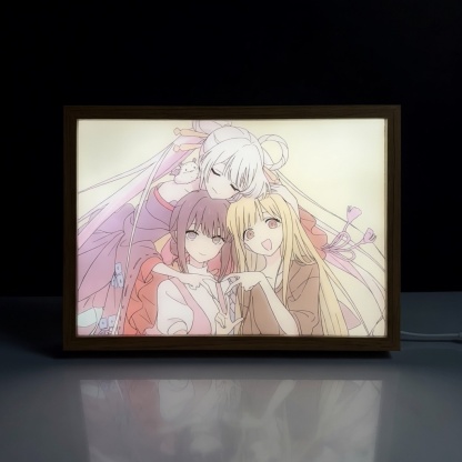 Cosmic Princess Kaguya! LED Light Painting | Goddess of the Moon Illuminated Art Box | Healing & Nostalgic Legend Decor | 3-Color Dimmable with Remote