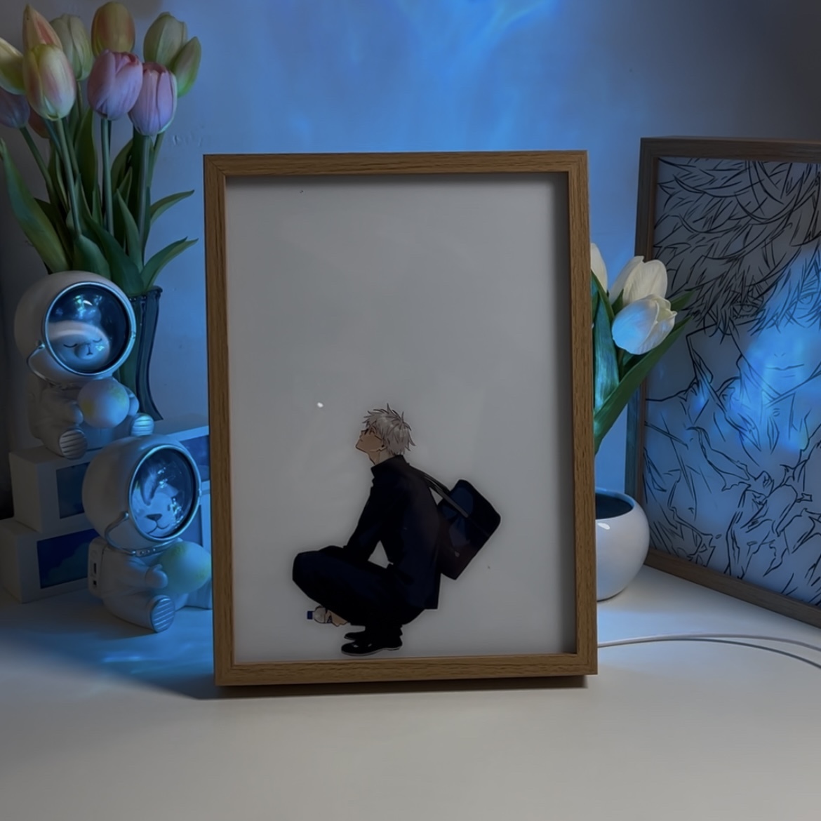 Pintura com luz LED inspirada no anime JJK – Moldura de parede de fantasia