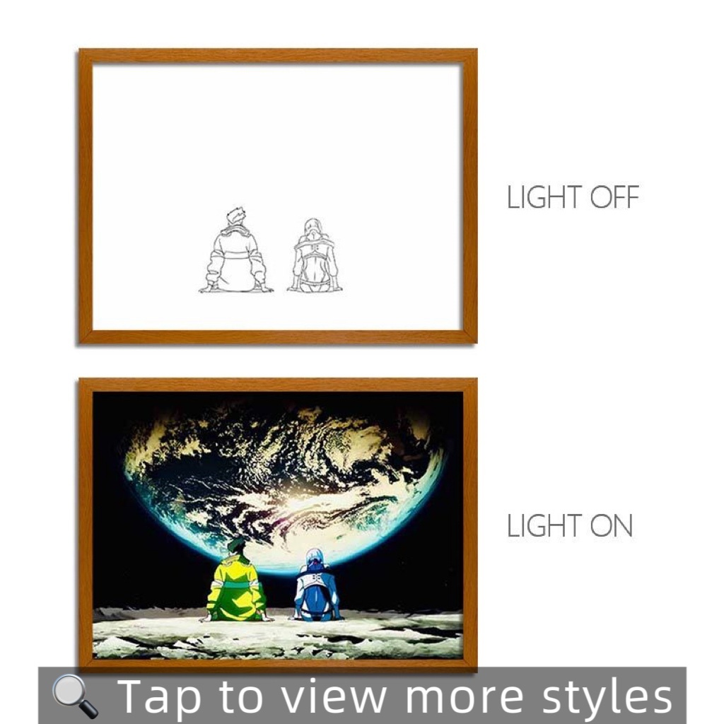 Cyberpunk-Inspired LED Light Painting – Anime Photo Frame Wall Art