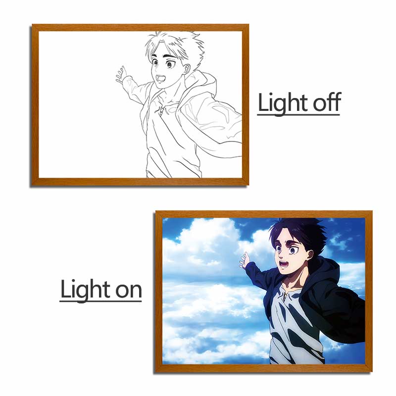 Attack on Titan Series LED Light Painting Anime Photo Frame Wall Art
