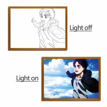 Attack on Titan Series LED Light Painting Anime Photo Frame Wall Art
