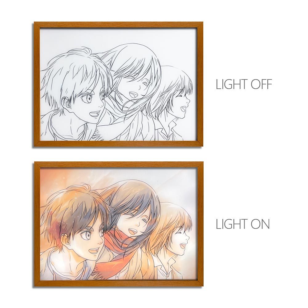 AOT Anime LED Light Painting Photo Frame Wall Art