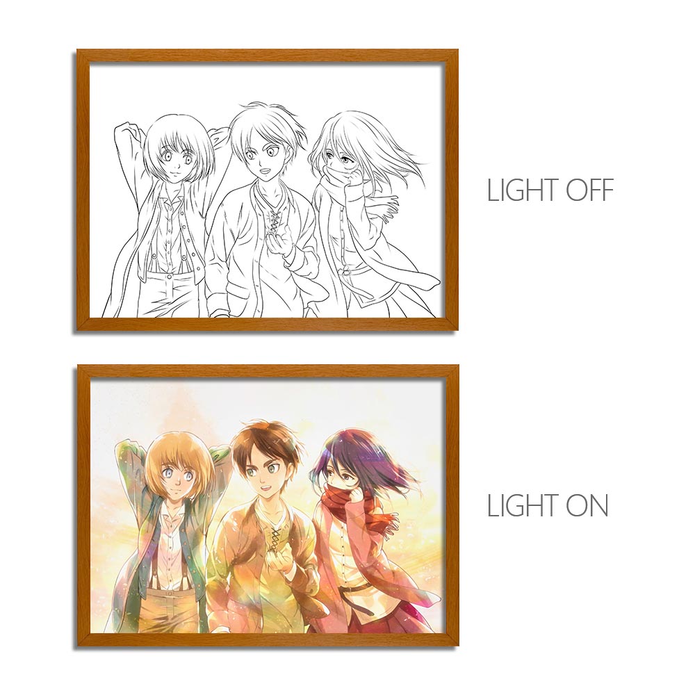 Attack on Titan Anime Light Box – LED Light Painting Photo Frame & Anime Merch Wall Art