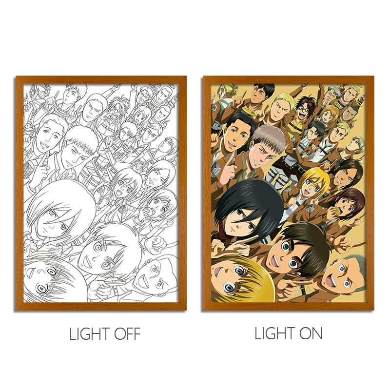 Attack on Titan Anime Light Box – LED Light Painting Photo Frame & Anime Merch Wall Art