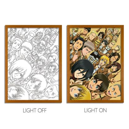 Attack on Titan Anime Light Box – LED Light Painting Photo Frame & Anime Merch Wall Art