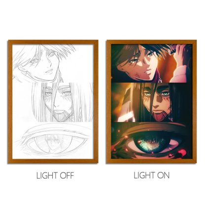 Attack on Titan Anime Light Box – LED Light Painting Photo Frame & Anime Merch Wall Art