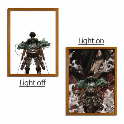 Attack on Titan Series LED Light Painting Anime Photo Frame Wall Art