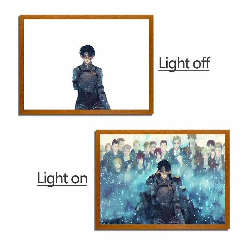 Attack on Titan Series LED Light Painting Anime Photo Frame Wall Art
