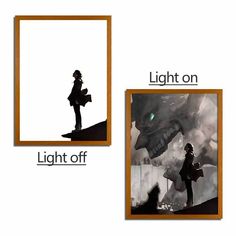 Attack on Titan Series LED Light Painting Anime Photo Frame Wall Art