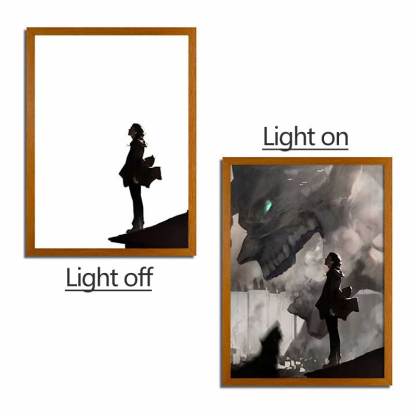 Attack on Titan Series LED Light Painting Anime Photo Frame Wall Art