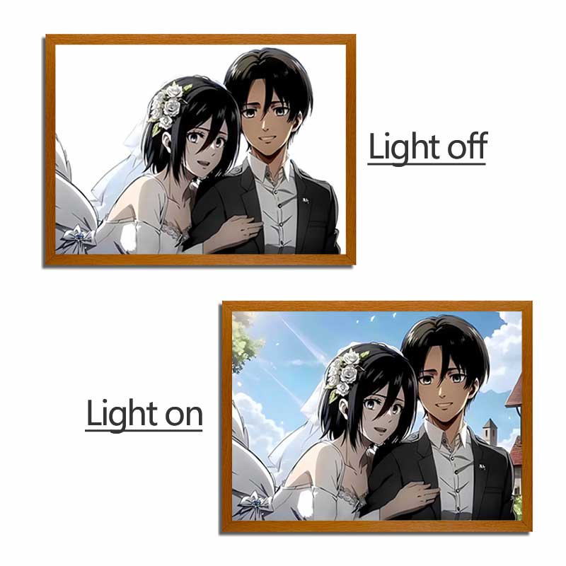 Attack on Titan Series LED Light Painting Anime Photo Frame Wall Art