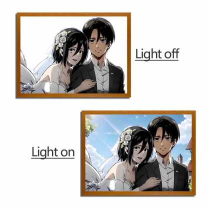 Attack on Titan Series LED Light Painting Anime Photo Frame Wall Art