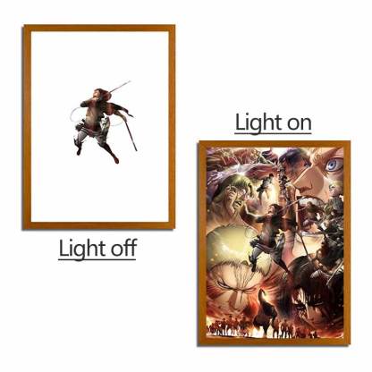 Attack on Titan Series LED Light Painting Anime Photo Frame Wall Art