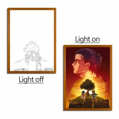 Attack on Titan Series LED Light Painting Anime Photo Frame Wall Art