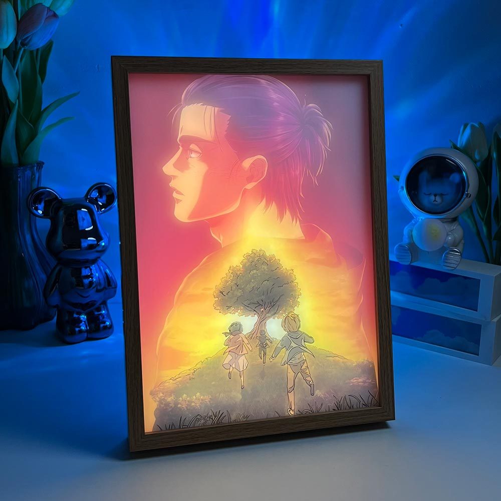 Attack on Titan Anime Light Box Promise Beneath the Tree LED Light Painting Art Frame AOT8