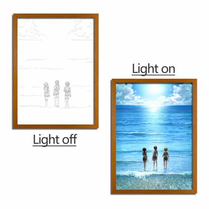Attack on Titan Series LED Light Painting Anime Photo Frame Wall Art