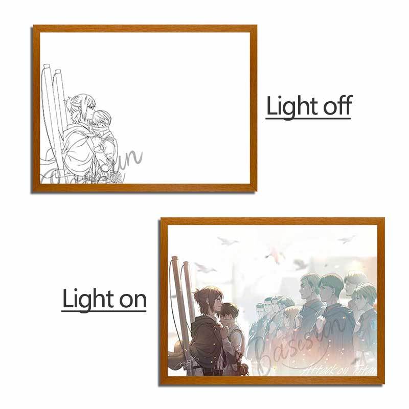 Attack on Titan Series LED Light Painting Anime Photo Frame Wall Art