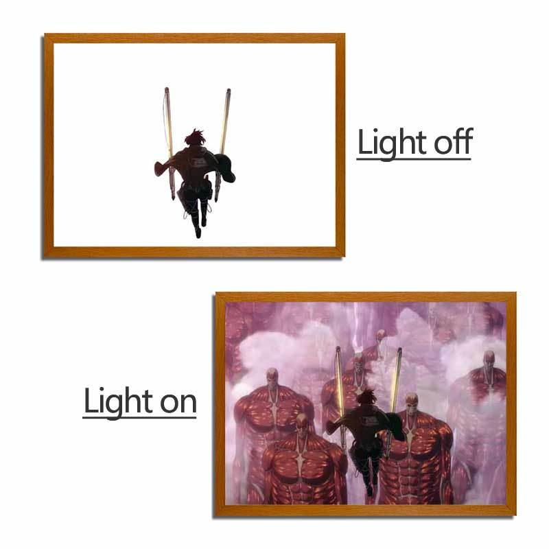 Attack on Titan Series LED Light Painting Anime Photo Frame Wall Art
