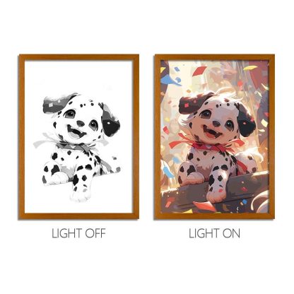 Healing Dog LED Light Painting Frame - Pet Decorative Art Multiple Designs USB Remote Control