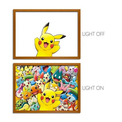 Pokemon Anime LED Light Painting Frame – Glowing Wall Art for Fans & Gamers
