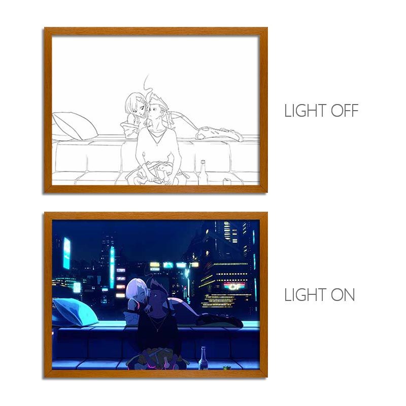 Cyber Series LED Light Painting Anime Photo Frame Wall Art