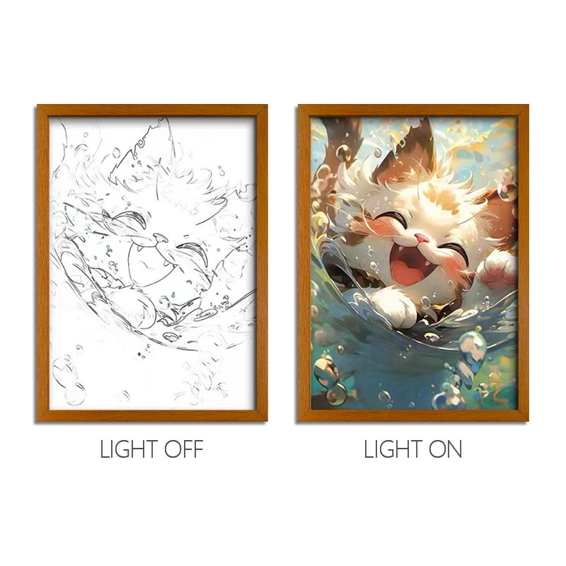 Healing Dog LED Light Painting Frame Pet Decorative Art Multiple Des