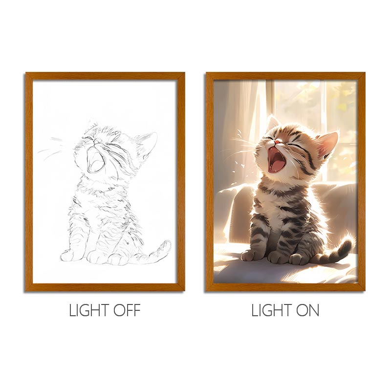 Healing Dog LED Light Painting Frame Pet Decorative Art Multiple Des