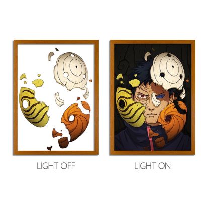 Naruto Anime LED Light Painting Frame – Glowing Wall Art for Fans & Collectors