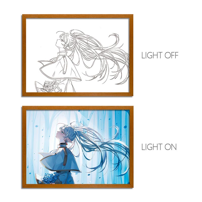 FLL Anime LED Light Painting Photo Frame Wall Art