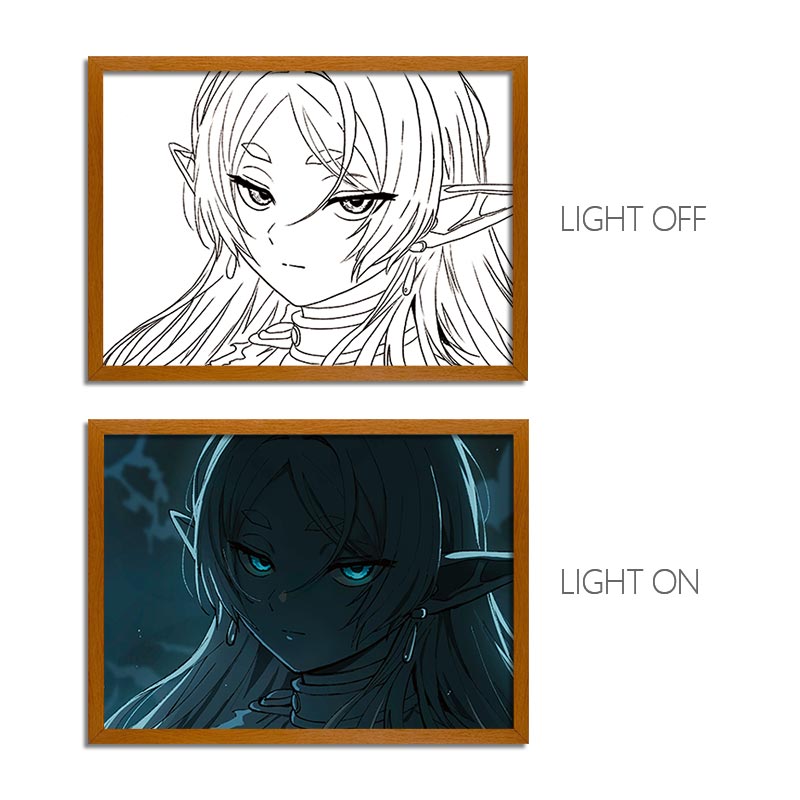 FLL Anime LED Light Painting Photo Frame Wall Art