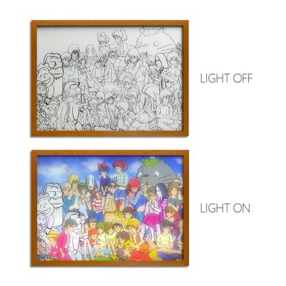 Studio Ghibli Inspired Anime LED Light Painting – "Glow of Ghibli" Photo Frame Wall Art
