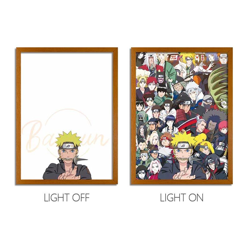 Naruto Anime LED Light Painting Frame – Glowing Wall Art for Fans & Collectors