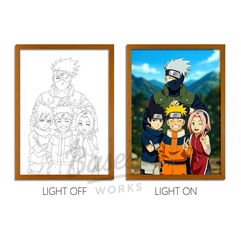 Naruto Anime LED Light Painting Frame Glowing Wall Art for Fans & Collectors