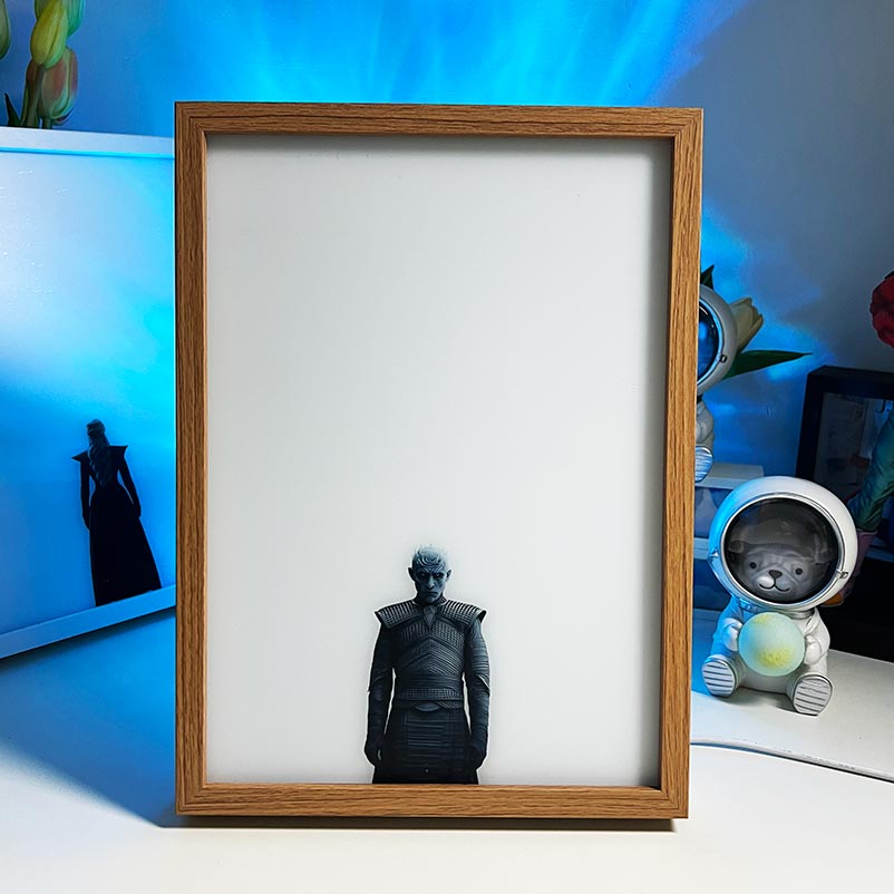 Game of Thrones Night King & Ice Dragon LED Glowing Photo Frame Light Box Wall Art