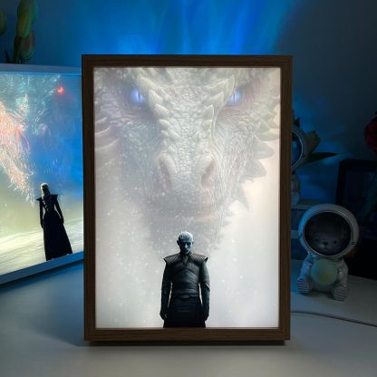 Game of Thrones Night King & Ice Dragon LED Glowing Photo Frame Light Box Wall Art