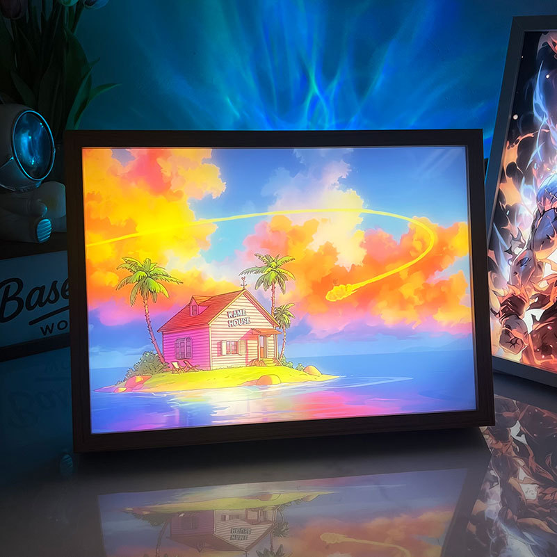 Retro Kame House LED Light Painting - Goku's Nimbas Cloud Animated Home Decor